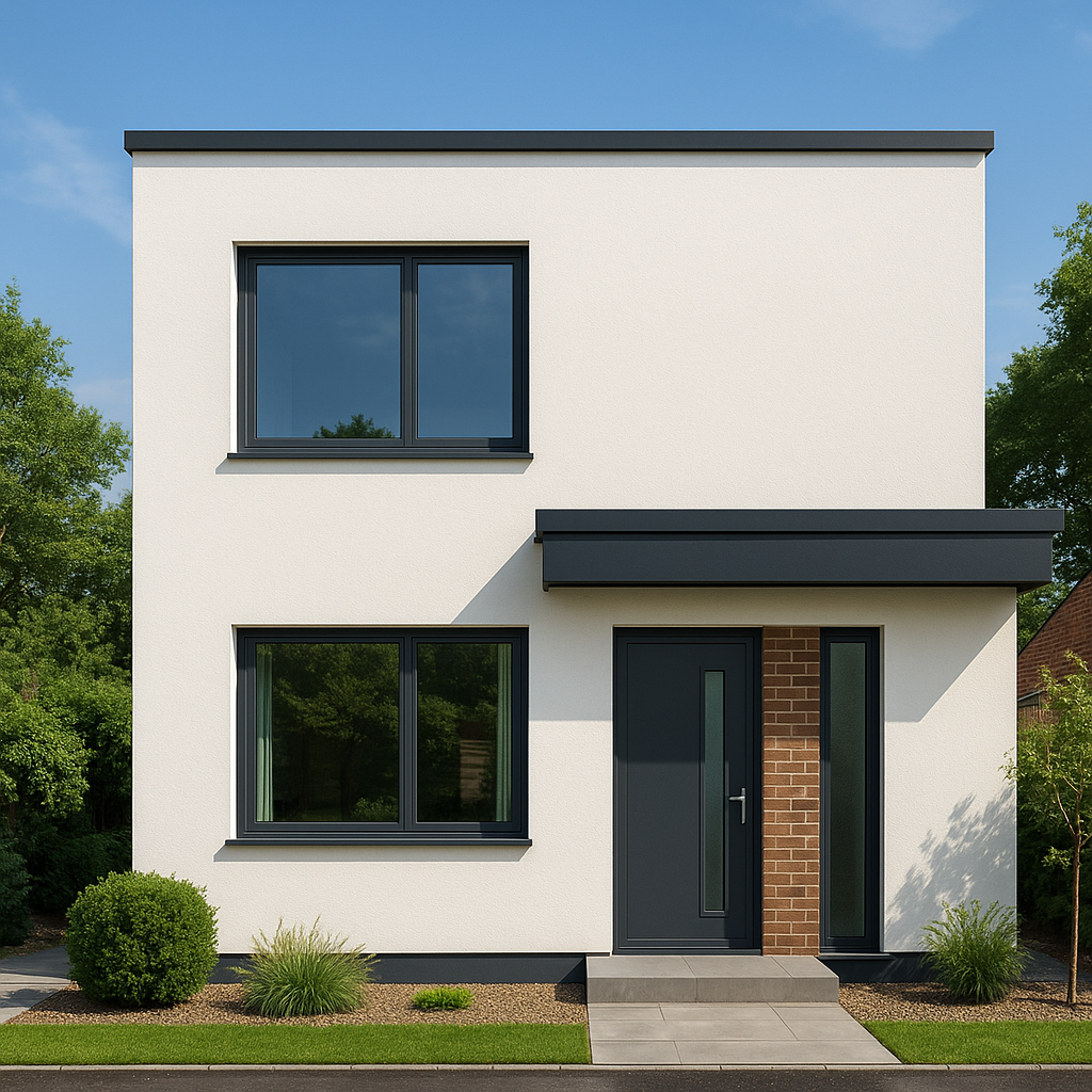 Modern flat roof building